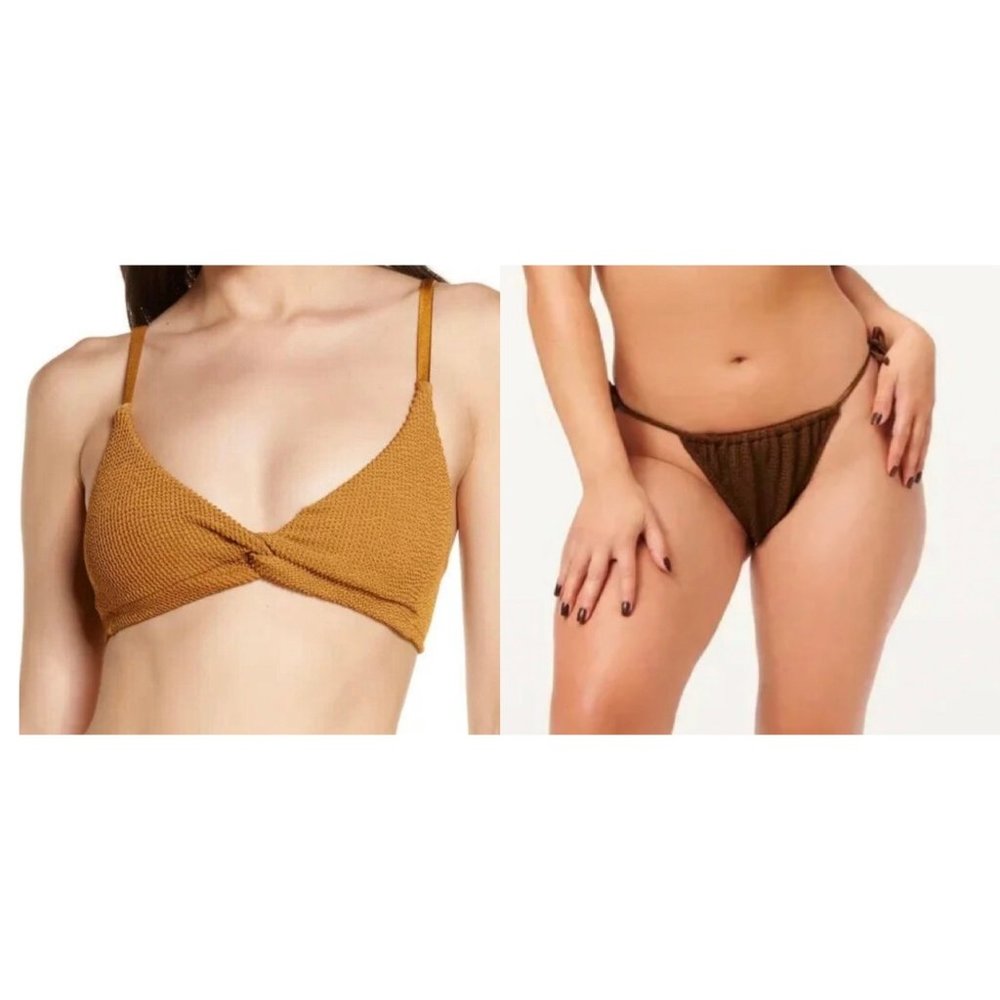 NWT Good American Set Always Fit Tiny Ties twist bikini small medium